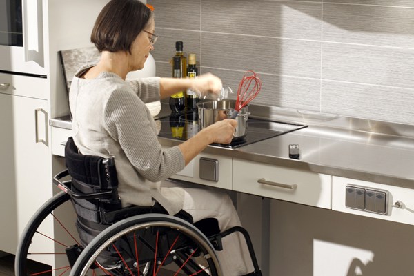 Kitchen designed for wheelchair use